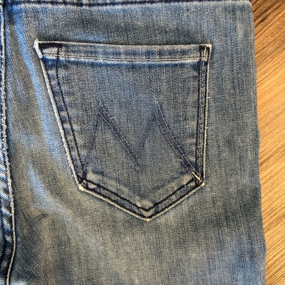 MOTHER Blue Frayed Hem Jeans - Picture 4 of 6